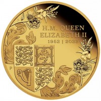 Gold coin Australia KM# 4408 H. M. QUEEN. ELIZABETH II. 1952 2022. P.