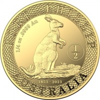 Gold coin Australia KM# 4592 PORT PHILLIP. AUSTRALIA. 1/4 oz9999 Au. ½. 1853 - 2023.
