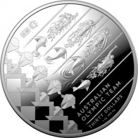 Silver coin Australia AUSTRALIAN OLYMPIC TEAM. THIRTY DOLLARS. 1 kg999 Ag. BK.