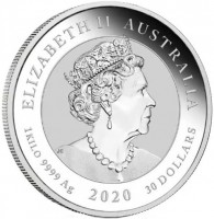 ELIZABETH II AUSTRALIA. JC. 1KILO 9999 Ag 2020 30 DOLLARS.