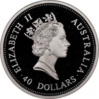 Palladium coin Australia KM# 313 ELIZABETH II. AUSTRALIA. RDM. 40 DOLLARS.