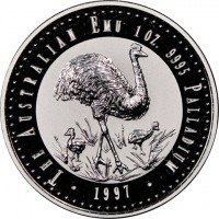 THE AUSTRALIAN EMU 1 OZ. 9995 PALLADIUM. LP. 1996.