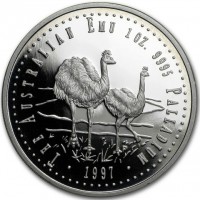 THE AUSTRALIAN EMU 1 OZ. 9995 PALLADIUM. P. 1998.