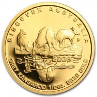 Gold coin Australia KM# 955 DISCOVER AUSTRALIA. P WR 2006. GREY KANGAROO 1/2oz. 9999 GOLD.