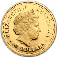 Gold coin Australia KM# 964 ELIZABETH II. AUSTRALIA. IRB. 50 DOLLARS.