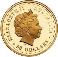 Gold coin Australia KM# 976 ELIZABETH II. AUSTRALIA. IRB. 50 DOLLARS.