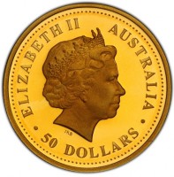 Gold coin Australia KM# 1198 ELIZABETH II. AUSTRALIA. IRB. 50 DOLLARS.