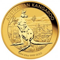 AUSTRALIAN KANGAROO. 2014 1/2 oz 9999 GOLD. TV.