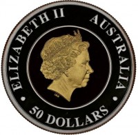 Bi-Metallic  center - silver  ring) coin  Australia  KM# 2222