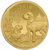 2018. 狗. AWB. 1/2oz9999 Au.