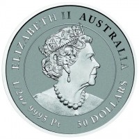 Platinum coin Australia ELIZABETH II. AUSTRALIA. JC. 1/2oz 9995 Pt 50 DOLLARS.