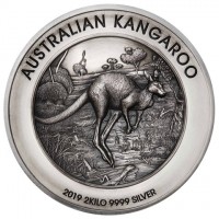 AUSTRALIAN KANGAROO. P. 2019 2KILO 9999 SILVER.