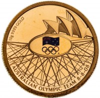 Ⓒ AUSTRALIAN OLYMPIC TEAM 8-8-08. 10g 9999 GOLD. P.