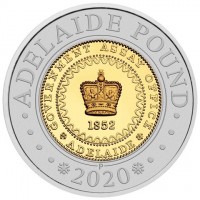 ADELAIDE POUND. GOVERNMENT ASSAY OFFICE. 1852. ADELAIDE. P. 2020.