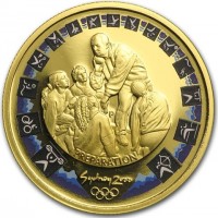 Gold coin Australia KM# 443 PREPARATION. Sydney 2000. P.