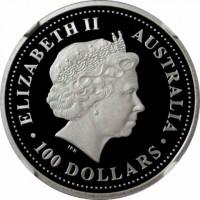 Platinum coin Australia KM# 636 ELIZABETH II. AUSTRALIA IRB. 100 DOLLARS.
