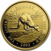 THE AUSTRALIAN NUGGET 1 oz. 9999 GOLD. 2003. JM.