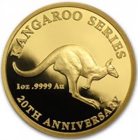 Gold coin Australia KM# 2024 KANGAROO SERIES. 20TH ANNIVERSARY 1OZ9999 Au. HH.