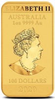 Gold coin Australia KM# 3996 ELIZABETH II. AUSTRALIA. 1oz 9999 Au. JC. 100 DOLLARS. 2020.