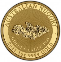 AUSTRALIAN NUGGET. P. SD. GOLDEN EAGLE 1931. 2021 1oz 9999 GOLD.