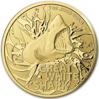1 oz9999 GOLD. GREAT. WHITE. SHARK.