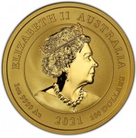 ELIZABETH II AUSTRALIA. JC. 1oz 9999 Au 2021 100 DOLLARS.