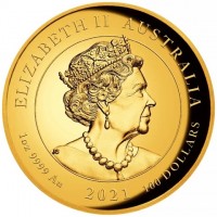 ELIZABETH II AUSTRALIA. JC. 1oz 9999 Au 2021 100 DOLLARS.