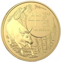 牛. YEAR. OF. THE. OX. 1oz9999 Au. BK.