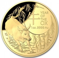牛. YEAR. OF. THE. OX. 1oz9999 Au. BK.