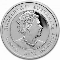 ELIZABETH II AUSTRALIA. JC. 1oz 9999 Pt 2021 100 DOLLARS.