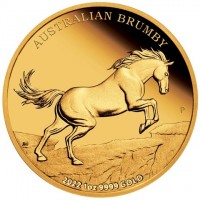 AUSTRALIAN BRUMBY. JM P. 2022 1oz 9999 GOLD.
