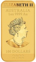 ELIZABETH II. AUSTRALIA. 1oz 9999 GOLD. JC. 100 DOLLARS. 2022.