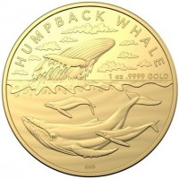 HUMPBACK WHALE. 1 oz9999 GOLD. AWB.