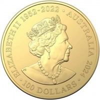 ELIZABETH II 1952-2022. AUSTRALIA 2024. JC. 100 DOLLARS.