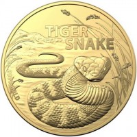 TIGER SNAKE. 1oz9999 GOLD. EW.