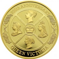 Gold coin Australia KM# 3814 200th ANNIVERSARY. P AH. QUEEN VICTORIA.