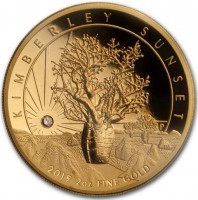 Gold coin Australia KM# 2205 KIMBERLEY SUNSET. P TV. 2015 2OZ FINE GOLD.