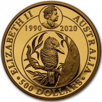 Gold coin Australia KM# 4020 ELIZABETH II AUSTRALIA. JC. 500 DOLLARS. 1990 2020.