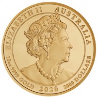 ELIZABETH II AUSTRALIA. JC. 10oz 9999 GOLD 2020 2000 DOLLARS.