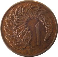 New Zealand coin 1 Cent - Elizabeth II - 2'nd Portrait (1967 - 1985) reverse reverse of 1 Cent - Elizabeth II - 2'nd Portrait (1967 - 1985) coin with KM# 31 from New Zealand. Inscription: 1