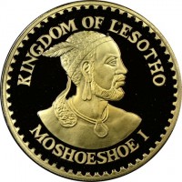 Copper-Nickel coin Lesotho X# 2 KINGDOM OF LESOTHO. MOSHOESHOE I.