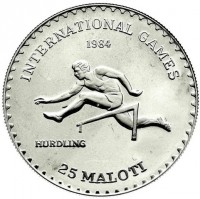 INTERNATIONAL GAMES. 1984. HURDLING. 25 MALOTI.