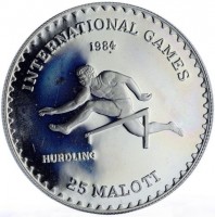 INTERNATIONAL GAMES. 1984. HURDLING. 25 MALOTI.