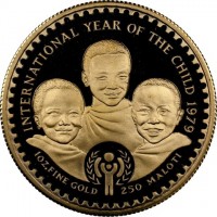 INTERNATIONAL YEAR OF THE CHILD 1979. 1 OZ. FINE SILVER 15 MALOTI.