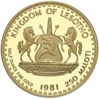 Gold coin  Lesotho  KM# 36