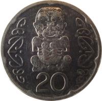 New Zealand coin 20 Cents - Elizabeth II - 4'th Portrait (2006 - 2014) reverse reverse of 20 Cents - Elizabeth II - 4'th Portrait (2006 - 2014) coin with KM# 118a from New Zealand. Inscription: 20