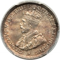 Australia coin 6 Pence - George V (1911 - 1936) obverse obverse of 6 Pence - George V (1911 - 1936) coin with KM# 25 from Australia. Inscription: GEORGIUS V D.G.BR:OMN:REX F.D.IND:IMP: