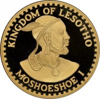 Gold coin Lesotho KM# 29 KINGDOM OF LESOTHO. MOSHOESHOE I.