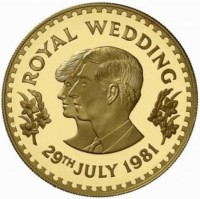 Gold coin Lesotho KM# 57 ROYAL WEDDING. 29ᵀᴴ JULY 1981.