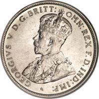 obverse of 1 Florin - George V (1911 - 1936) coin with KM# 27 from Australia. Inscription: GEORGIVS V D.G.BRITT:OMN:REX F.D.IND:IMP: ·
